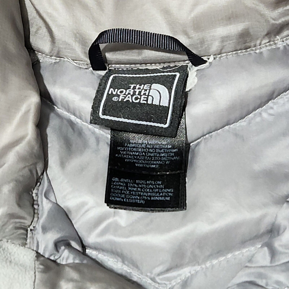North Face Womens Thunder Jacket Med Metallic Silver 800 Fill Down Pertex A35J - Picture 13 of 15